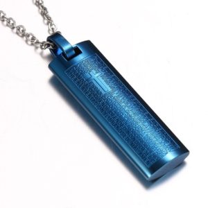 //hesed.esy.es | Beautiful Unisex Steel Bible Prayer Pendant - Available in Blue Gold Silver Black